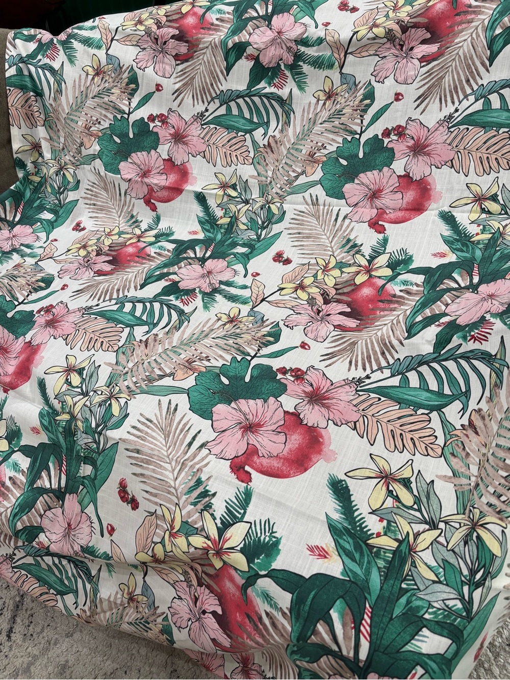 Four ikea floral tropical curtain panels never used